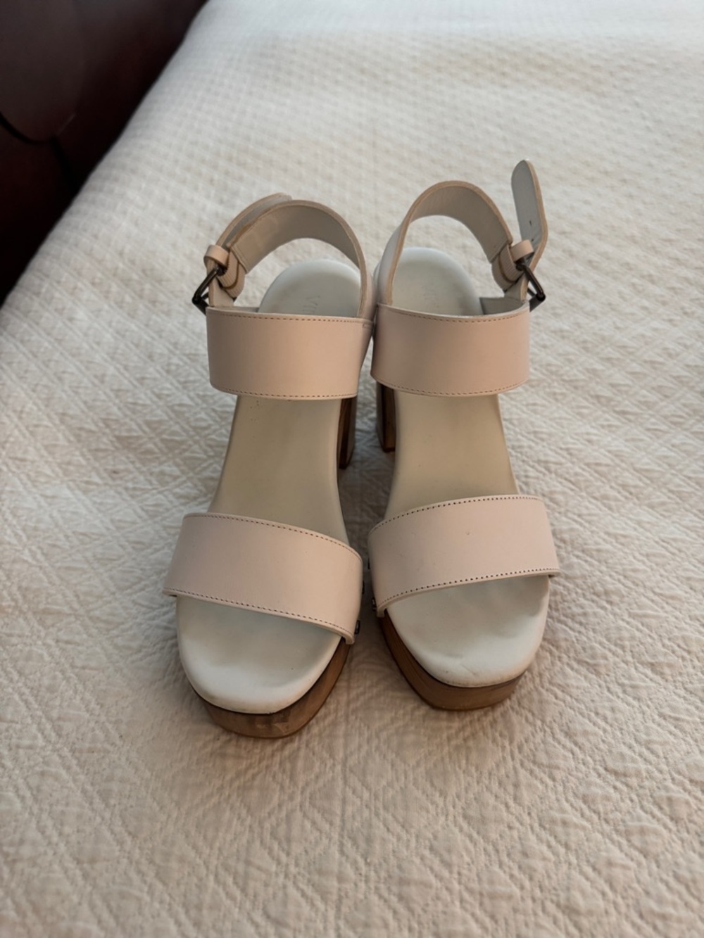 Vince Solange White Platform Sandal with Ankle Strap